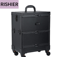 日示儿&直营精选大容量化妆箱拉杆万向轮专业跟妆师拉杆箱多层美甲纹绣工具箱