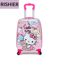 日示儿行李箱男登机箱儿童拉杆箱拉链旅行套装挂锁碳纤维人物色出差卡通行李箱两节单杆学生双面女图