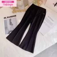 七斓女童喇叭裤2022秋装新款儿童中大童时髦修身长裤女孩休闲裤子百搭