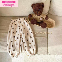 七斓夏款防蚊裤韩版男女宝宝儿童棉纱布束口裤灯笼裤夏季薄款长潮