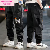 七斓男童春秋工装裤2021新款儿童休闲长裤中大童宽松秋季男孩运动裤子