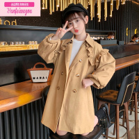 七斓女童中长款风衣外套春秋2022新款儿童中大童网红洋气时髦秋季秋装