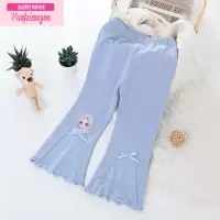 七斓女童喇叭裤宝宝洋气春秋款百搭爱莎裤子中小童儿童外穿打底裤