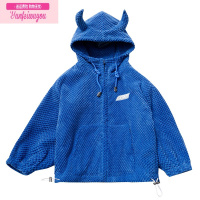 七斓儿童秋装连帽外套2022新款自制男童洋气华夫格休闲夹克中大童潮童