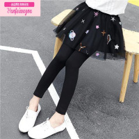 七斓女童春秋打底裤假两件裙裤2021新款洋气儿童薄款大童裤子秋装裤裙