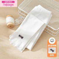 七斓秋季新款蕾丝女童打底裤春秋款外穿薄款儿童女宝宝裤子秋装小童装