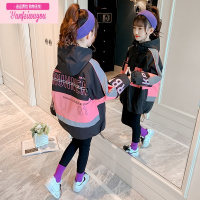 七斓女童风衣外套秋款冲锋衣女孩秋装2022新款春秋儿童女大童洋气时髦