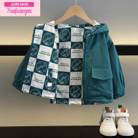 七斓鸿星尓克男童秋装外套2022新款洋气宝宝春秋季网红上衣服男孩风衣