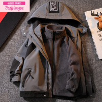 七斓男童冲锋衣春秋冬三合一可拆卸2022新款中大童秋装儿童加绒外套潮