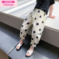 七斓中小童装雪纺裤子儿童宽松长裤女童防蚊裤宝宝休闲裤2022夏装新款