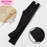 七斓女童打底裤薄绒春秋新款宝宝加绒加厚棉裤外穿洋气儿童黑色长裤子