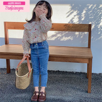 七斓女童牛仔裤2021春秋新款儿童宝宝韩版小脚修身弹力洋气铅笔裤子潮