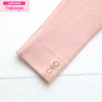 七斓刺绣扣子~女童打底裤子螺纹棉高弹力长裤 中大童春秋款修身休闲裤