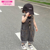 七斓儿童春秋款裤子2022韩版女童复古牛仔连体裤女宝宝休闲宽松背带裤