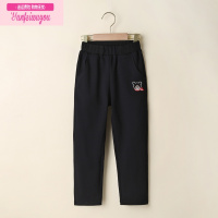 七斓女童秋装休闲运动长裤中大童学生直筒裤小熊儿童春秋款宽松卫裤子