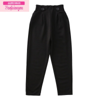 七斓女童裤子秋装2022新款女孩休闲裤宽松洋气哈伦裤中大儿童西装长裤