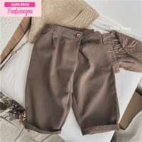七斓超有腔调~儿童个性偏襟儿童休闲裤子中性男童长裤女童萝卜裤春秋