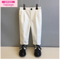 七斓男童英伦风男宝黑色儿童西装裤松紧腰薄款小童裤子西服男孩夏