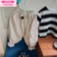 七斓福利款森系校园!2022秋装男女童工装哈伦裤中大儿童宽松灯笼裤子