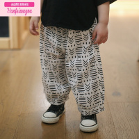 七斓砚台家男童裤子夏季儿童薄款灯笼裤女童宝宝夏裤洋气防蚊裤潮