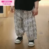 七斓砚台家男童裤子夏季儿童薄款灯笼裤女童宝宝夏裤洋气防蚊裤潮
