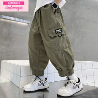 七斓潮牌儿童装男童秋装裤子炸街春秋款工装裤2022新款中大童秋季长裤