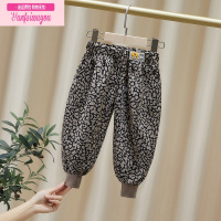 七斓女童卫裤春秋2022新款小童时尚薄款宽松裤子女宝宝秋款豹纹萝卜裤