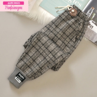 七斓女童裤子春秋冬款加绒加厚2022新款洋气宽松儿童毛呢裤一体绒外穿