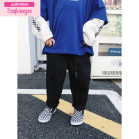 七斓胡大牙童装男童长裤直筒宽松工装裤童工装裤子卡其色休闲裤潮