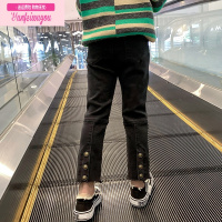 七斓烟管裤2022女童牛仔裤春秋中大童秋装儿童洋气外穿长裤子直筒加厚