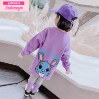 七斓女童中长款卫衣裙2022秋装新款韩版洋气女宝宝宽松连衣裙休闲上衣