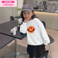 七斓童装圆领卡通笑脸休闲卫衣宽松春秋新款中大童洋气套头衫儿童上衣