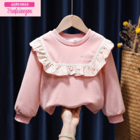 七斓女童卫衣2022春秋装新款韩版宝宝洋气花边套头衫百搭儿童长袖上衣