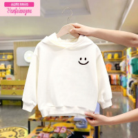 七斓男童春秋季薄款卫衣儿童韩版休闲连帽衫2022新款女童笑脸上衣