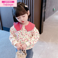 七斓女童卫衣春秋2022新款儿童洋气薄款娃娃领小童女宝宝秋装上衣