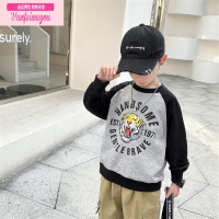 七斓2022新款男童套头卫衣春秋童装大童插肩袖秋装老虎上衣儿童打底衫