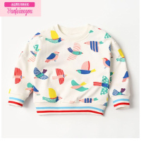 七斓儿童连衣裙 卫衣 开衫 女童圆领长袖上衣 外套 可爱小鸟新款