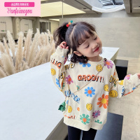 七斓女童宽松卫衣儿童洋气上衣宝宝长袖套头中小童装韩版2022春秋新款