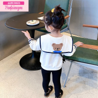 七斓女童后背小熊卫衣春秋2022新款女宝宝秋款时髦洋气儿童秋装上衣潮