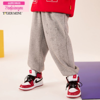 七斓旗舰店男童运动裤灰色2022新款儿童宽松长裤子春秋款