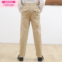 七斓男童卡其色校服长裤子儿童春秋款西裤大童小学生中学生学院风校裤