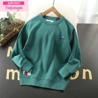 七斓儿童春秋圆领卫衣2022秋季男童纯色运动衫中大童休闲运动上衣