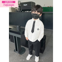 七斓霖霖妈男童套装秋装儿童潮牌衬衫秋款男宝宝秋季长袖男婴童装小童