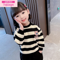 七斓女童卫衣春秋款2022新款两岁女宝秋装宝宝长袖t恤小童条纹上衣潮5