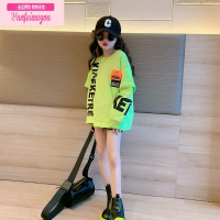 七斓女童秋装卫衣2022新款洋气长袖T恤春秋新款网红炸街韩范连衣裙子