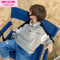 七斓祯品轩童装男童POLO领卫衣春秋款2022新款薄款儿童上衣潮帅气时髦