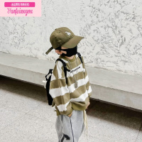 七斓男童网红炸街卫衣2022新款儿童秋装潮条纹春秋衣服洋帅气时髦上衣