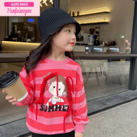 七斓陈大猪女童卡通卫衣2022秋装新款女宝宝洋气童装圆领长袖薄款上衣