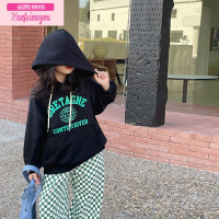 七斓聪家童装女童卫衣2022秋装新款儿童大童春秋韩版洋气宽松连帽上衣