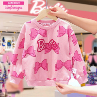七斓/BARBIE 女童粉色卫衣2022女孩公主上衣春秋装新款儿童套头衫